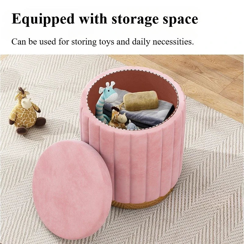 Round Storage Stool with Lift Top