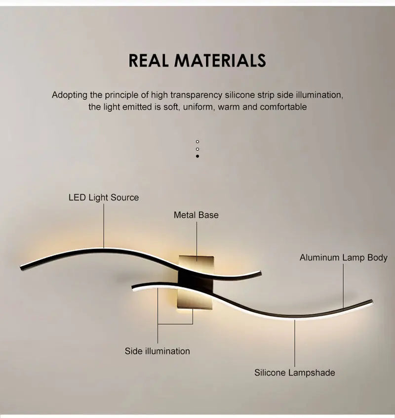 Indoor LED Wall Lamps for Corridor Bedroom Aluminum LED Wall Sconce