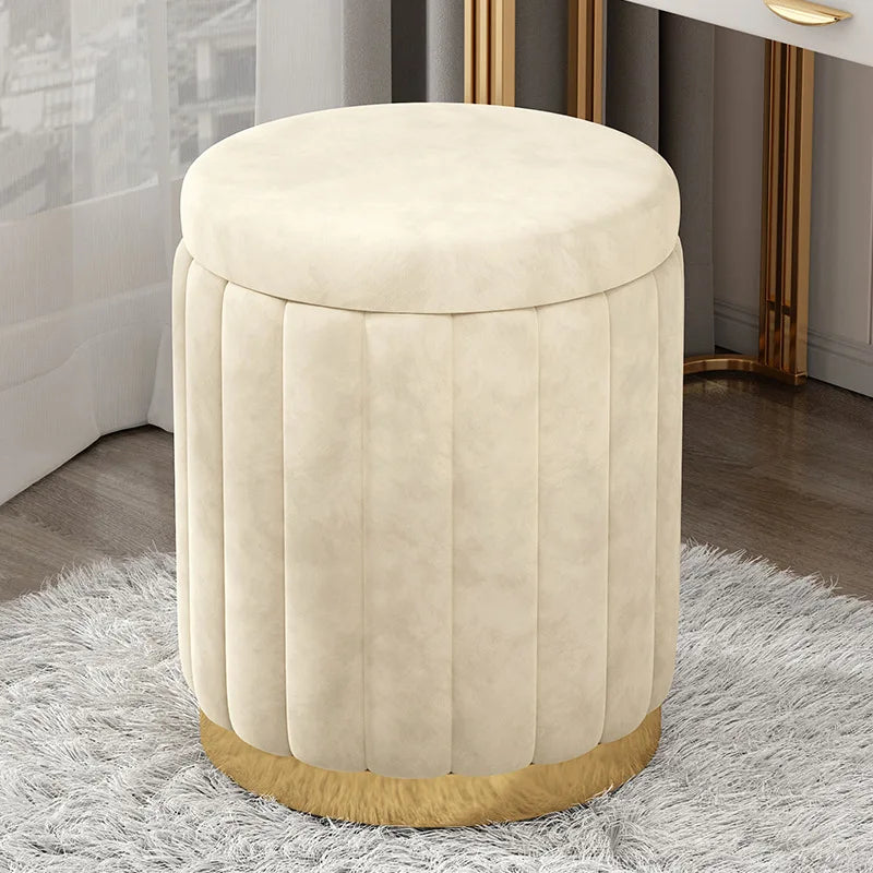 Round Storage Stool with Lift Top