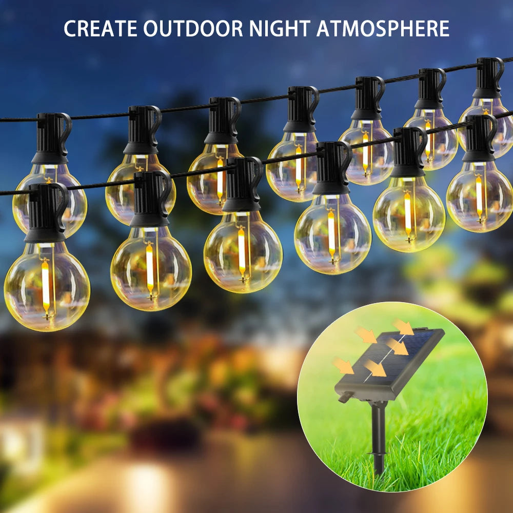 Solar G40 Globe Patio String Lights