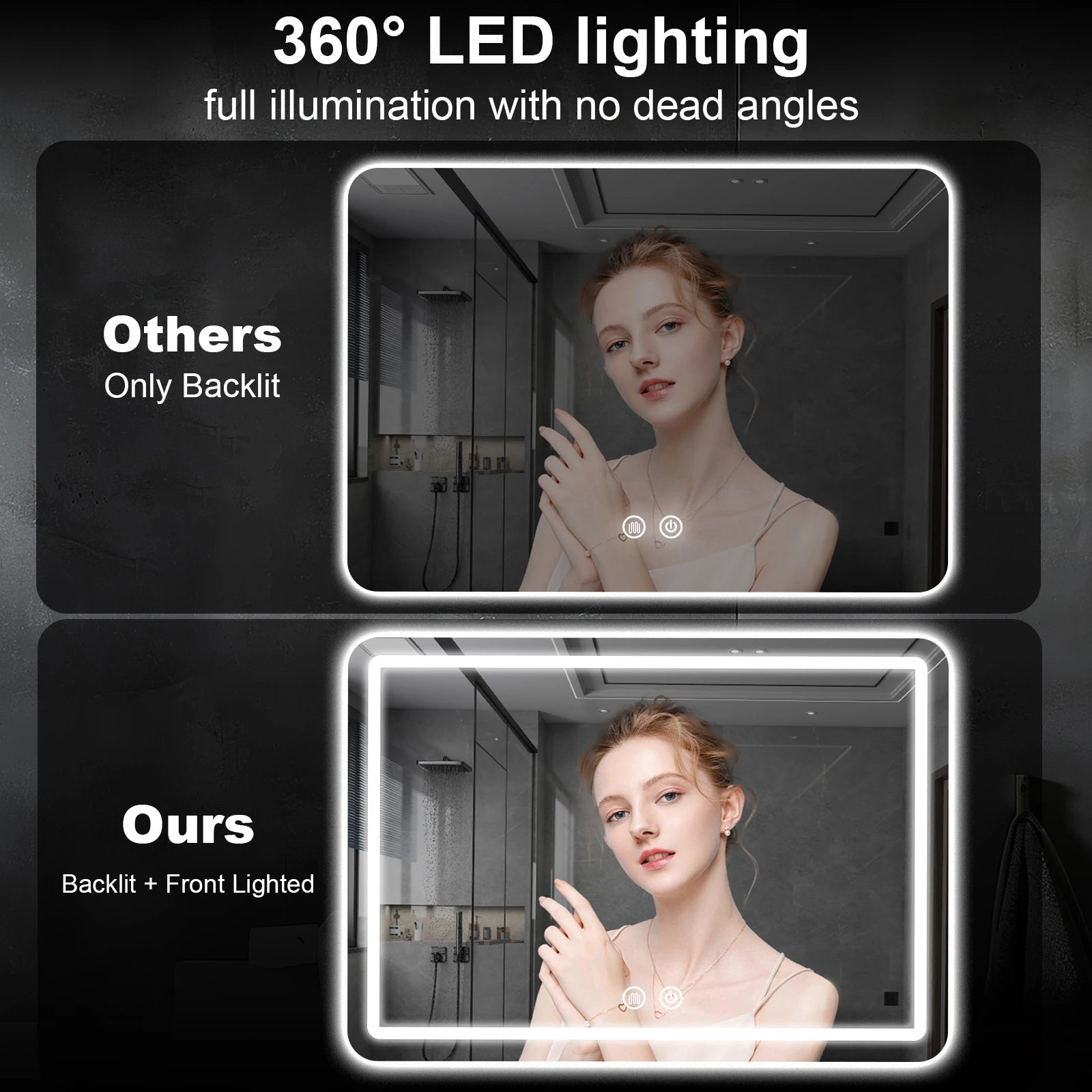 36x24 Backlit Bathroom Mirror