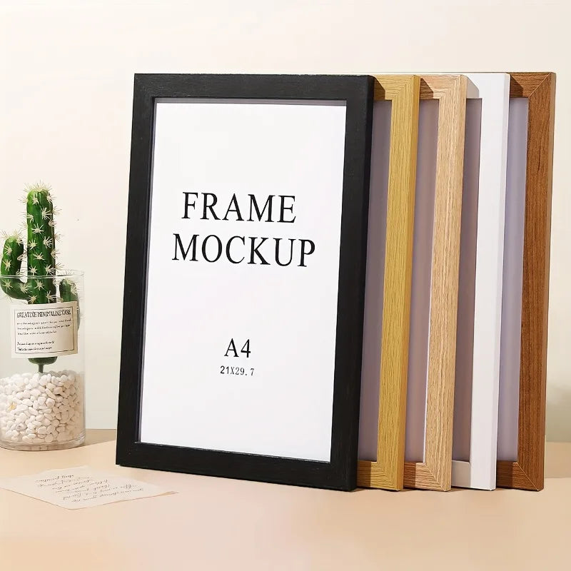 Vintage Wood Photo Frames Pair