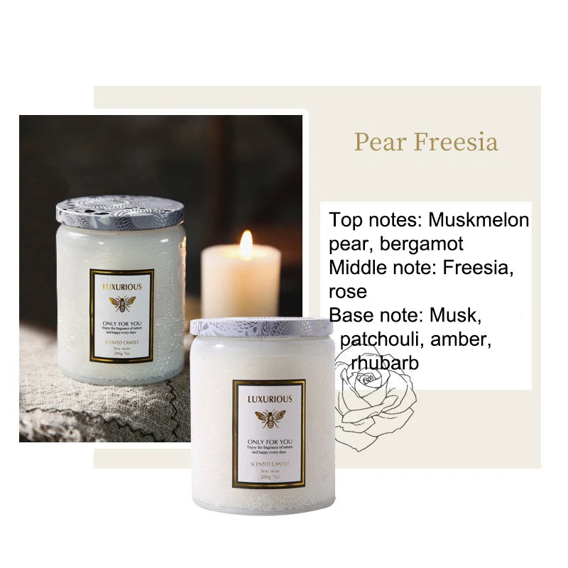 7 OZ Jar Scented Candle, Natural Soy Candle, Serenity Aromatic Candles