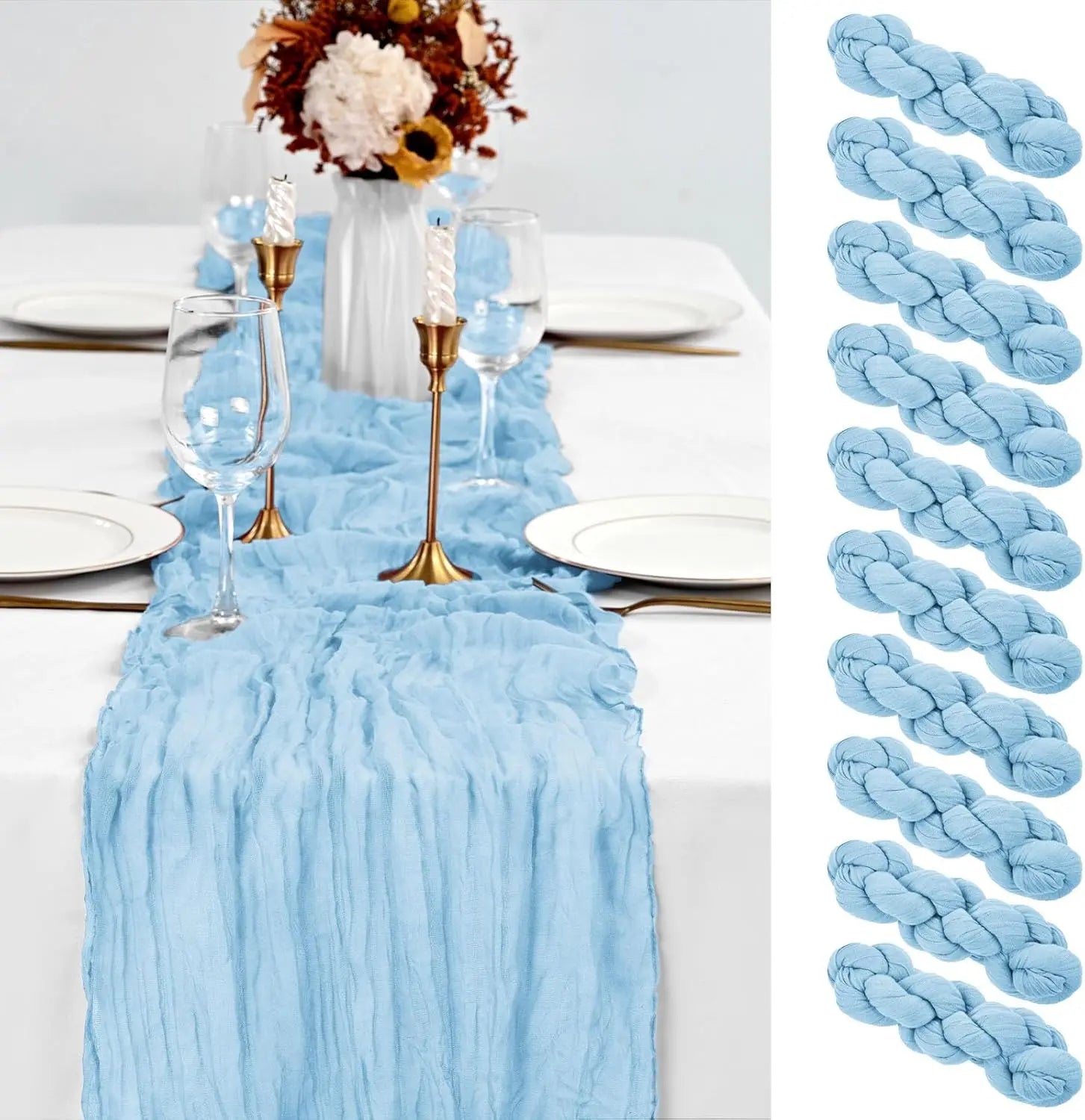 Boho Gauze Table Runners Set of 10