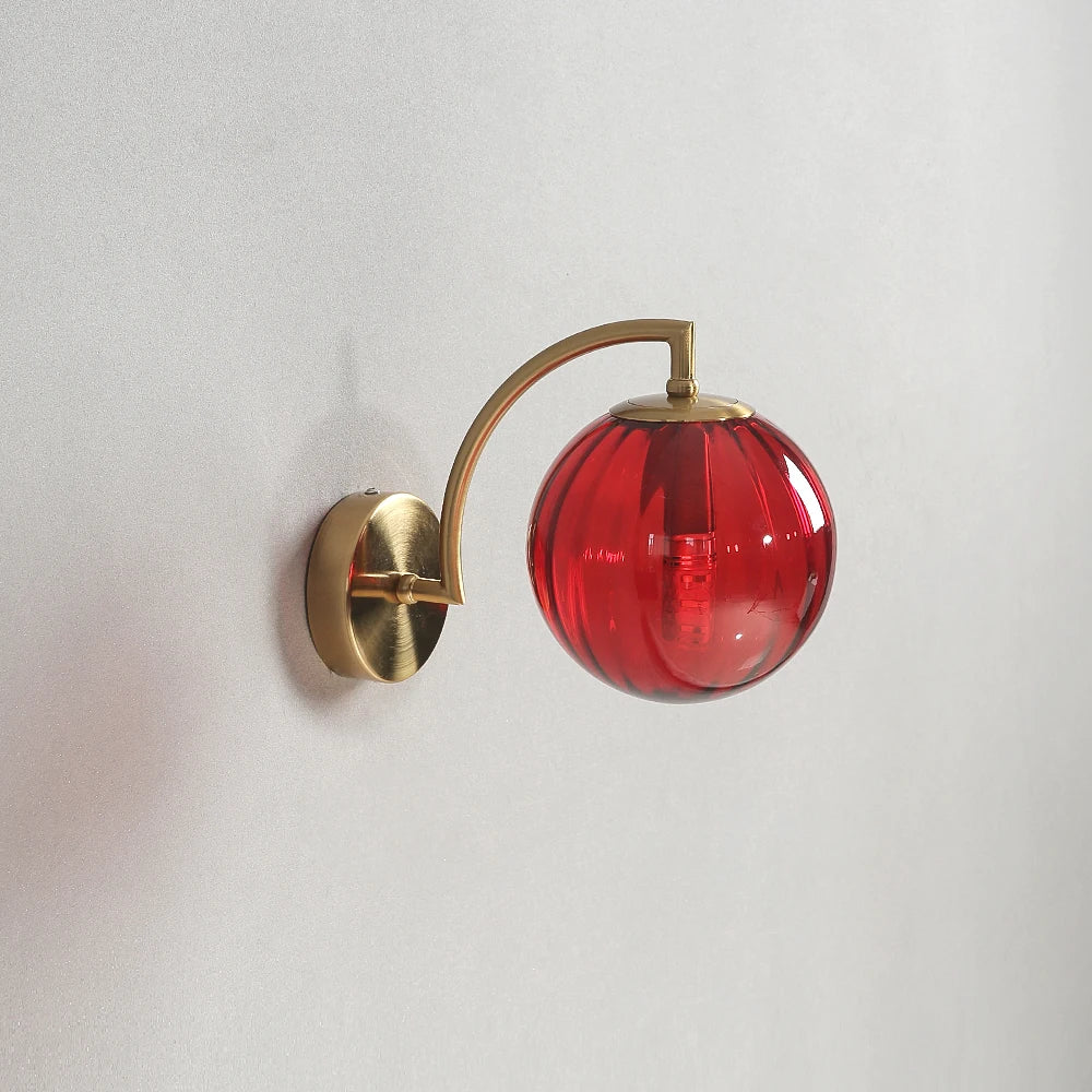 Glass Shade Bedside Wall Lamp