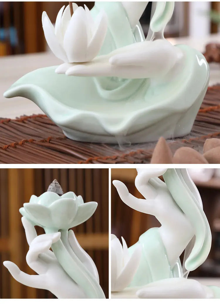 Buddha Hand Lotus Backflow Incense Stand