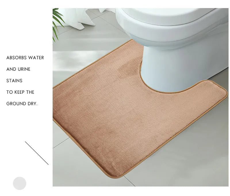Three Piece Toilet, Bath Floor Mat, Shower Mat, Bath Absorbent Mat, Non
