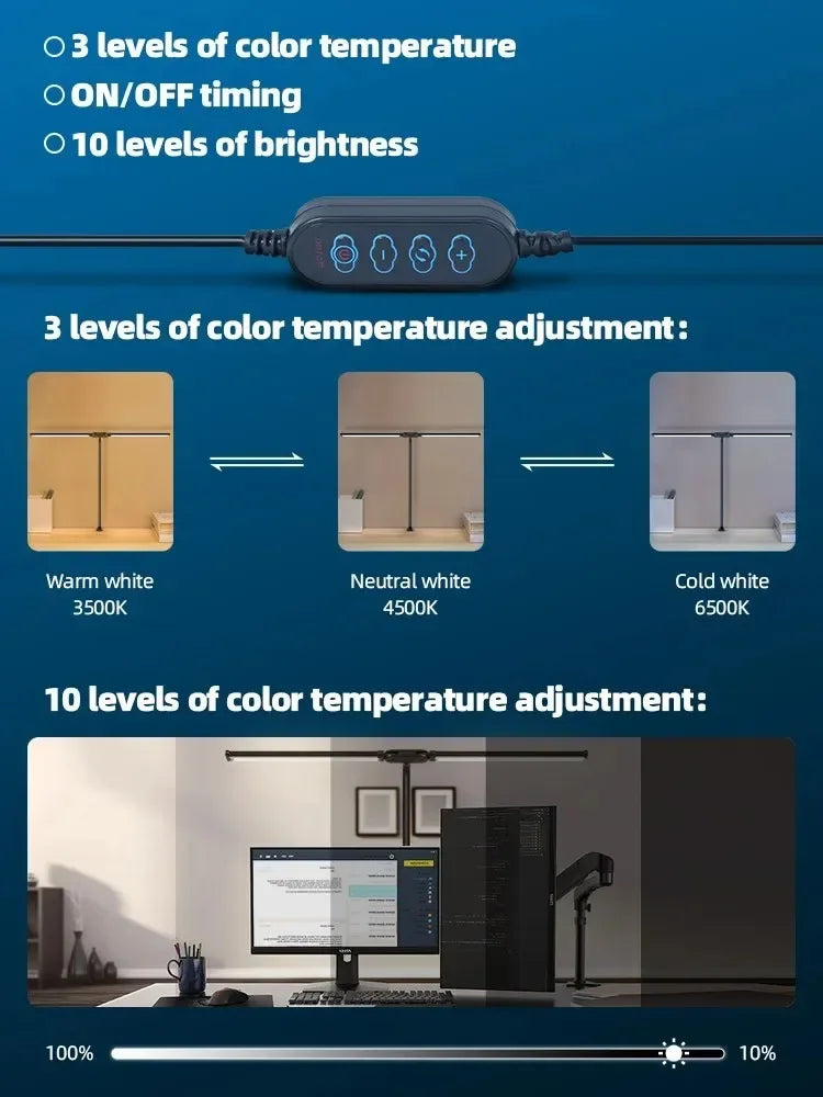 Double Single Head Led Clip Desk Lamp Dimmable Computer Table Lamps