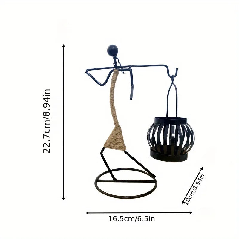 Nordic Metal Candlestick Abstract Character Sculpture Candle Holder