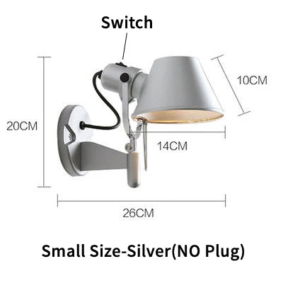 Modern LED Wall Lamp Telescopic Swing Arm E27 Living Room Sconce