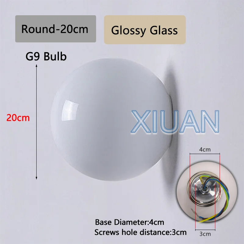 French Bauhaus Glass Ball Wall Lamp