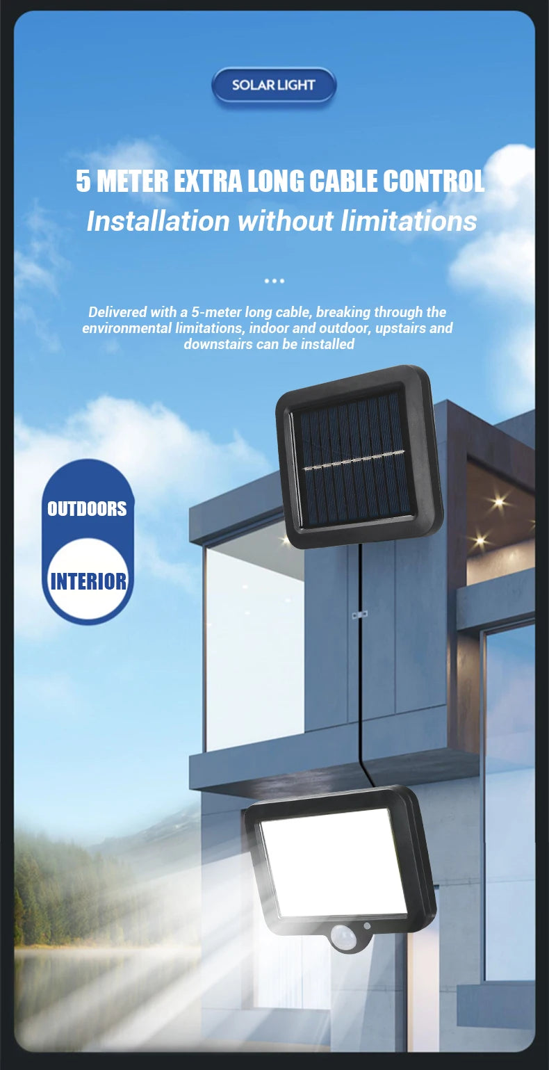 COB Solar Motion Sensor Wall Light