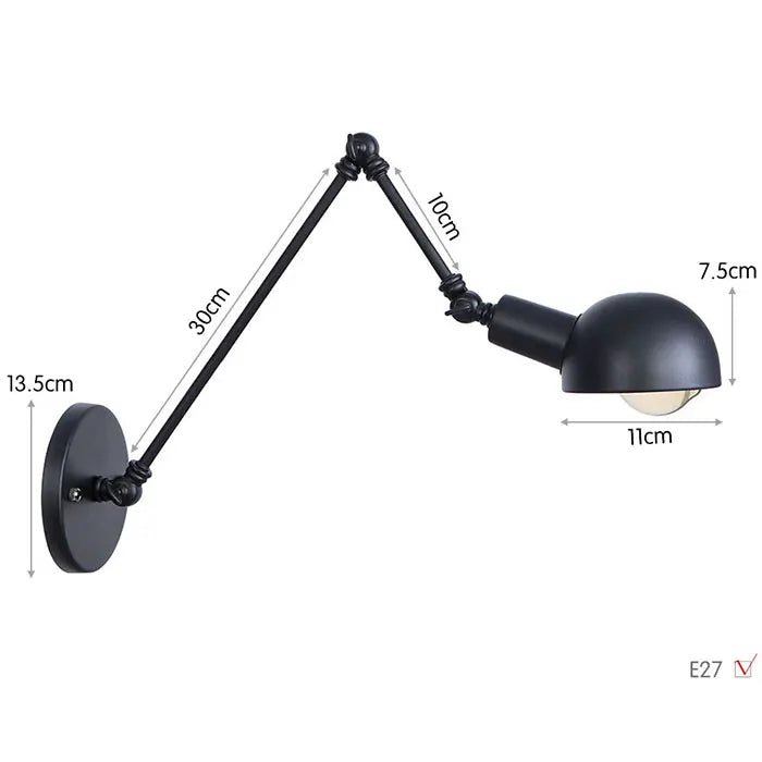Loft Industrial adjustable long swing arm Wall lamp Fixture Vintage