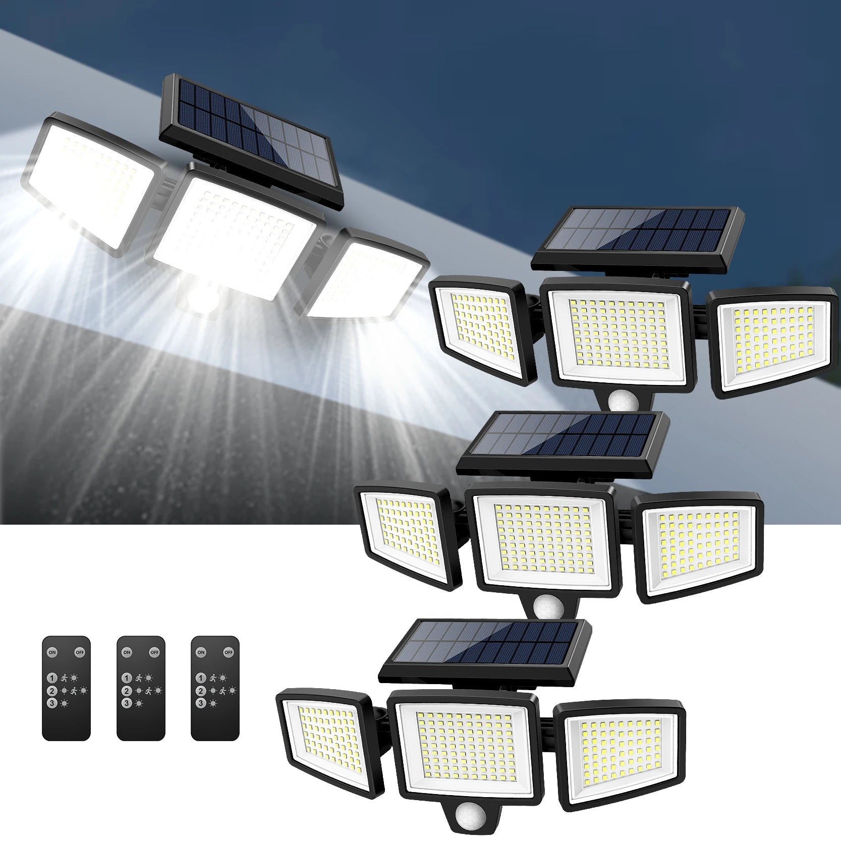 3-Head Solar Motion Security Light