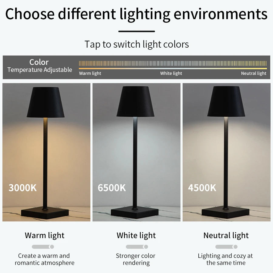 Cordless Dimmable LED Table Lamp