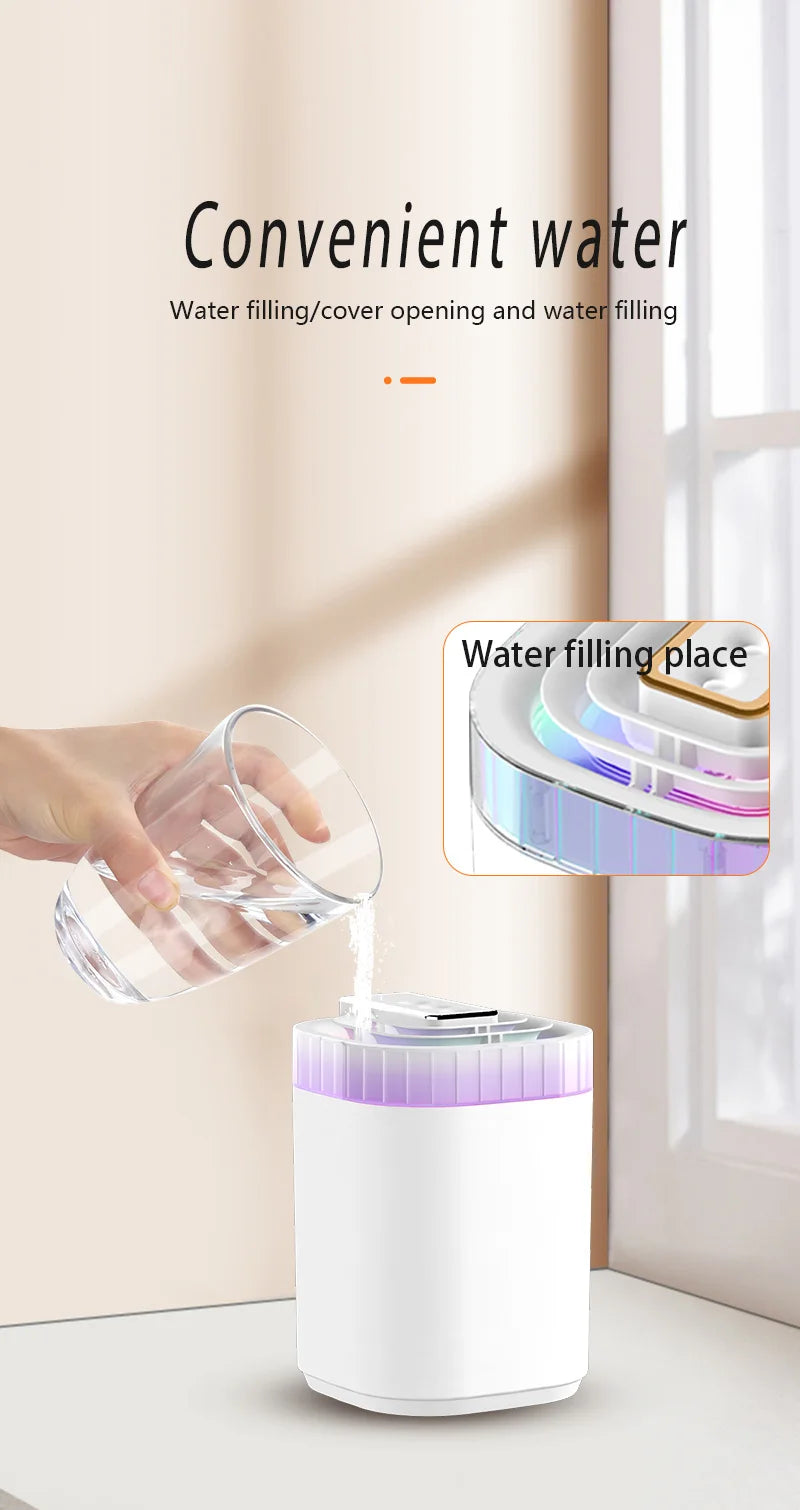 3L Ultrasonic Air Humidifier Cool Mist Humidifier with Night Light