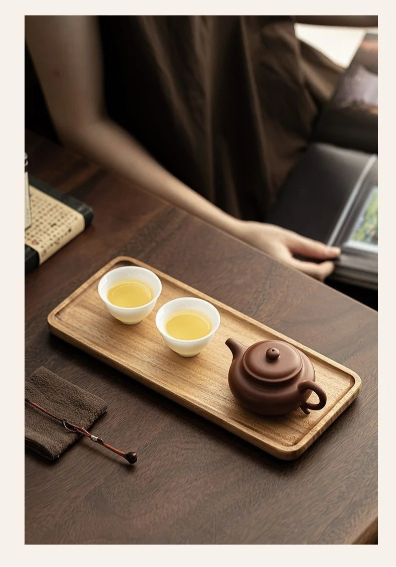 Natural Wood Rectangular Serving Tray