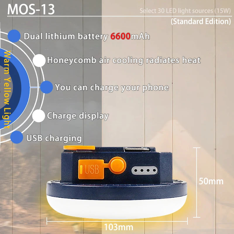 MOSLIGHTING 9900maH LED Outdoor Camping Light Rechargeable Tent Light