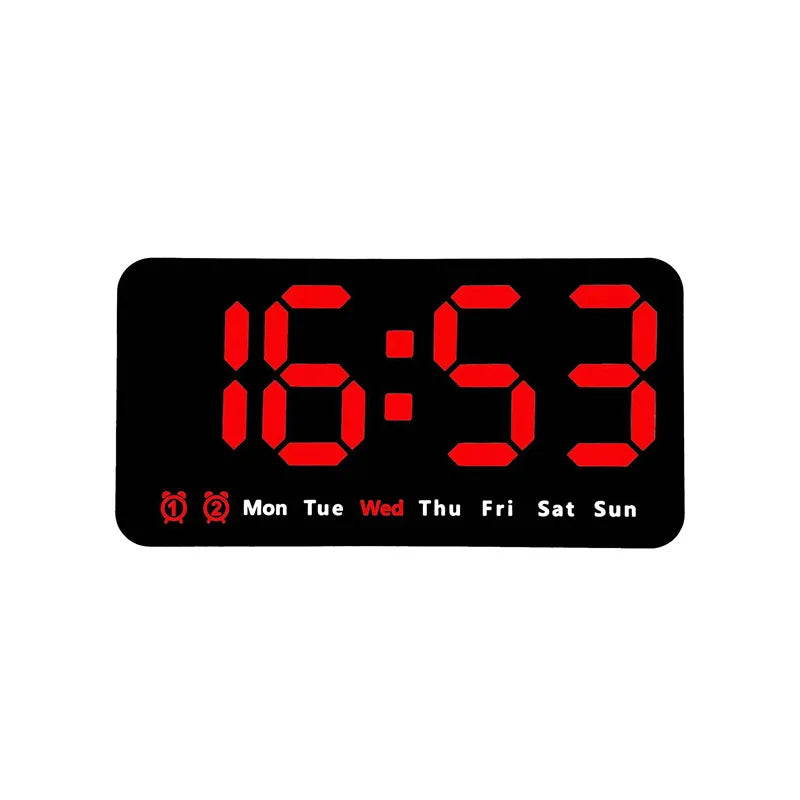 Voice Control Large Digital Wall Clock Temperature Date Week