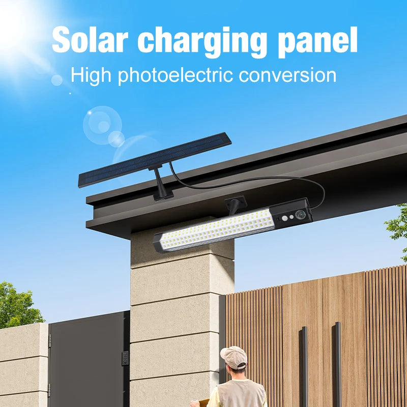 Solar Lights Outdoor Motion Sensor 158LED Flood Lights with Remote