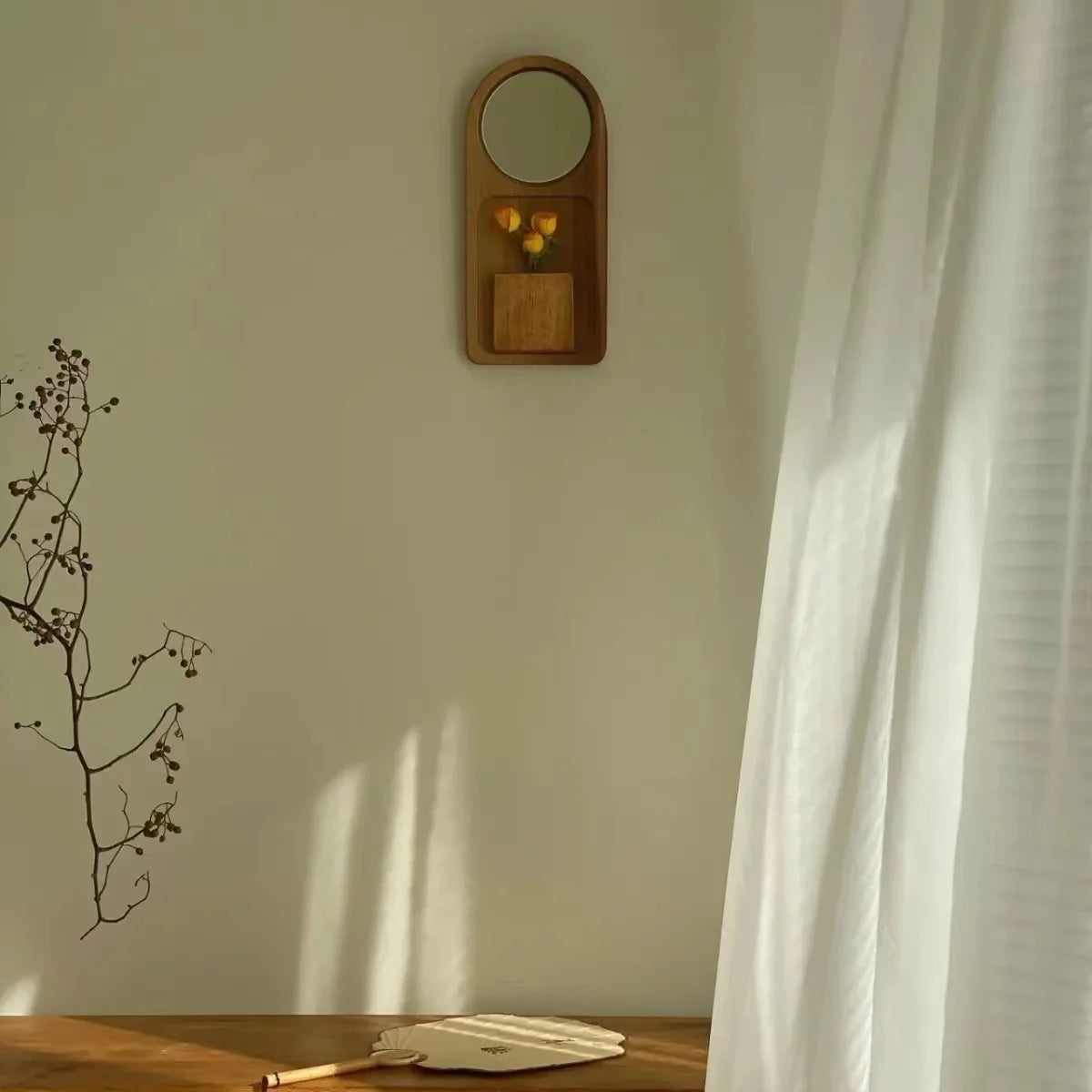 Vintage Solid Wood Wall Mirror