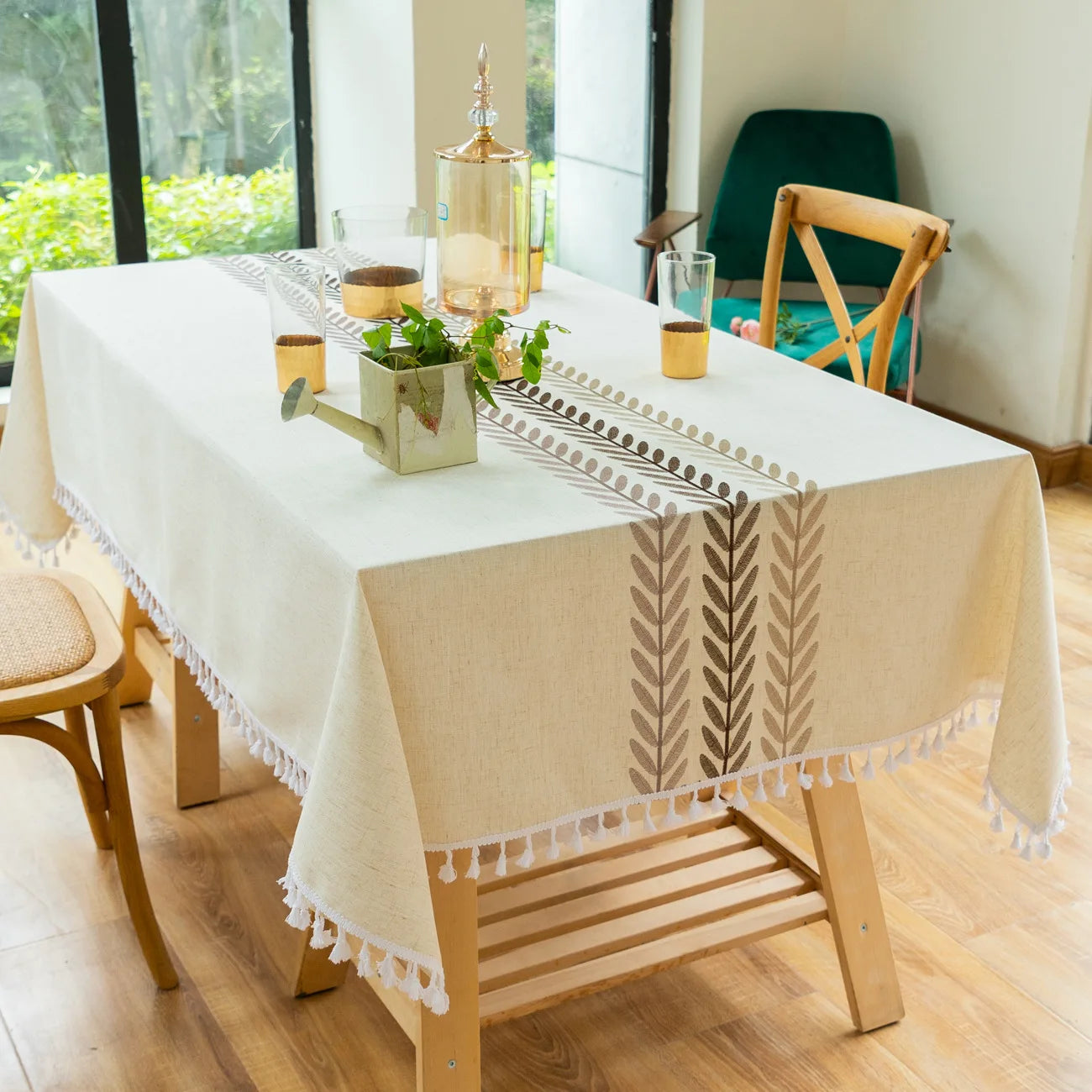 Nordic Style Tassels Cotton Linen Tablecloth,Modern Simplicity