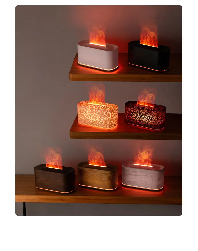 Essential Oil Diffuser,Flame Colorful Water Vapor Fire Humidifier for
