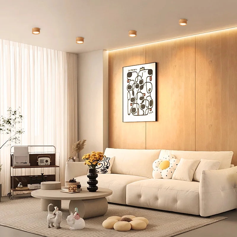 GX53 Wooden Downlight Ceiling Lamp