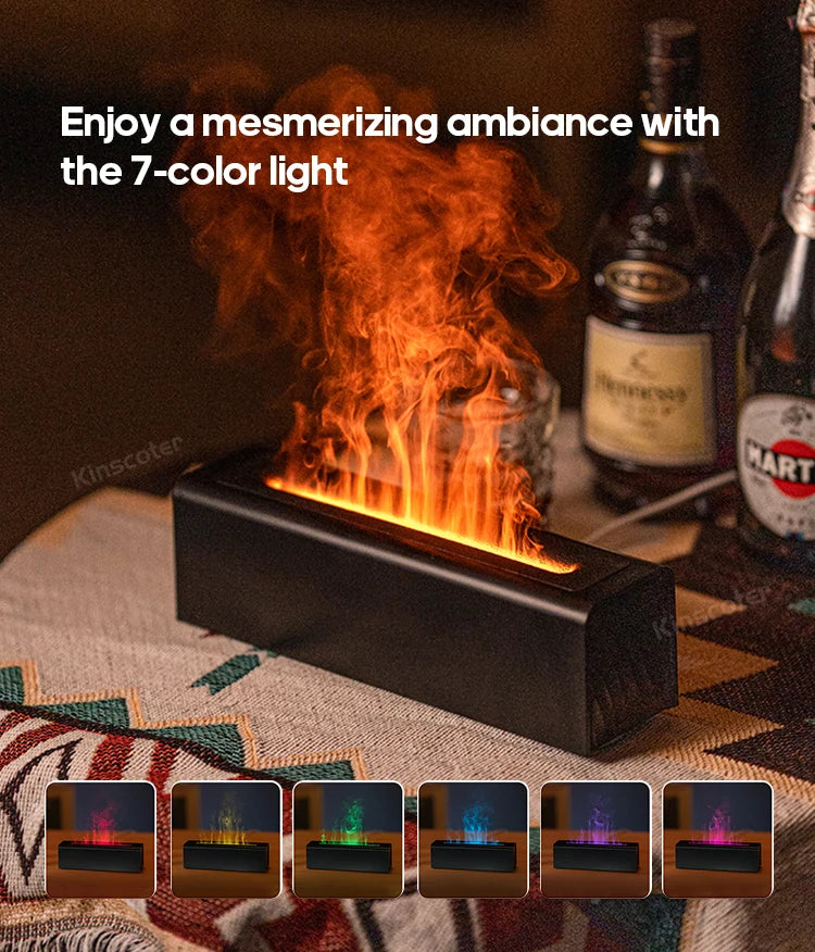 Essential Oil Aroma Diffuser Flame Air Humidifier Ultrasonic Cool Mist