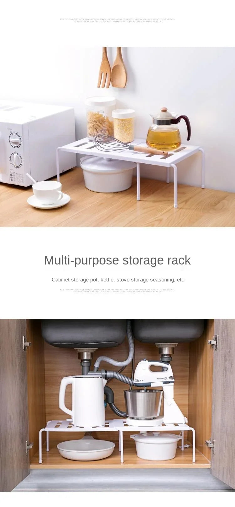 ABS Shoe Rack Extensible Shoe Hanger Storage Space Saving Shelf Telescopic Storage Rack Household Kitchen Cabinet Organizer