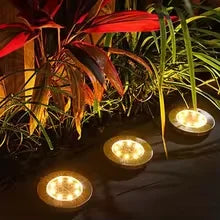 Solar Disk Ground Lights Set of 4