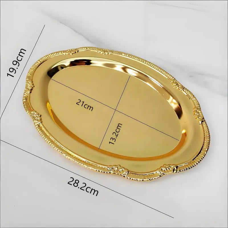 Embossed Oval Serving Tray