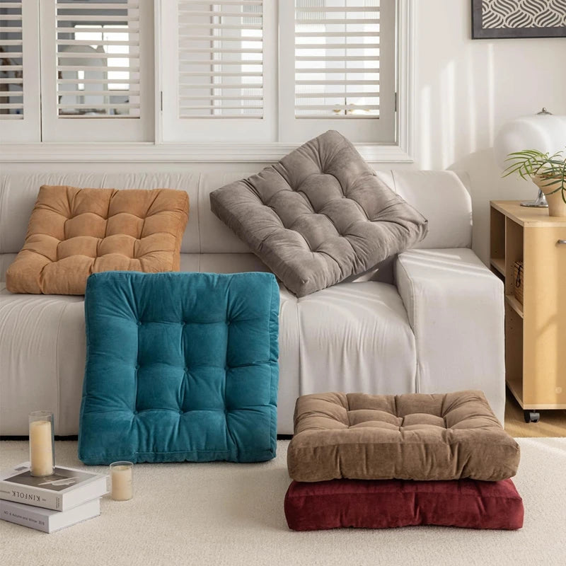 Corduroy Tufted Square Floor Cushion