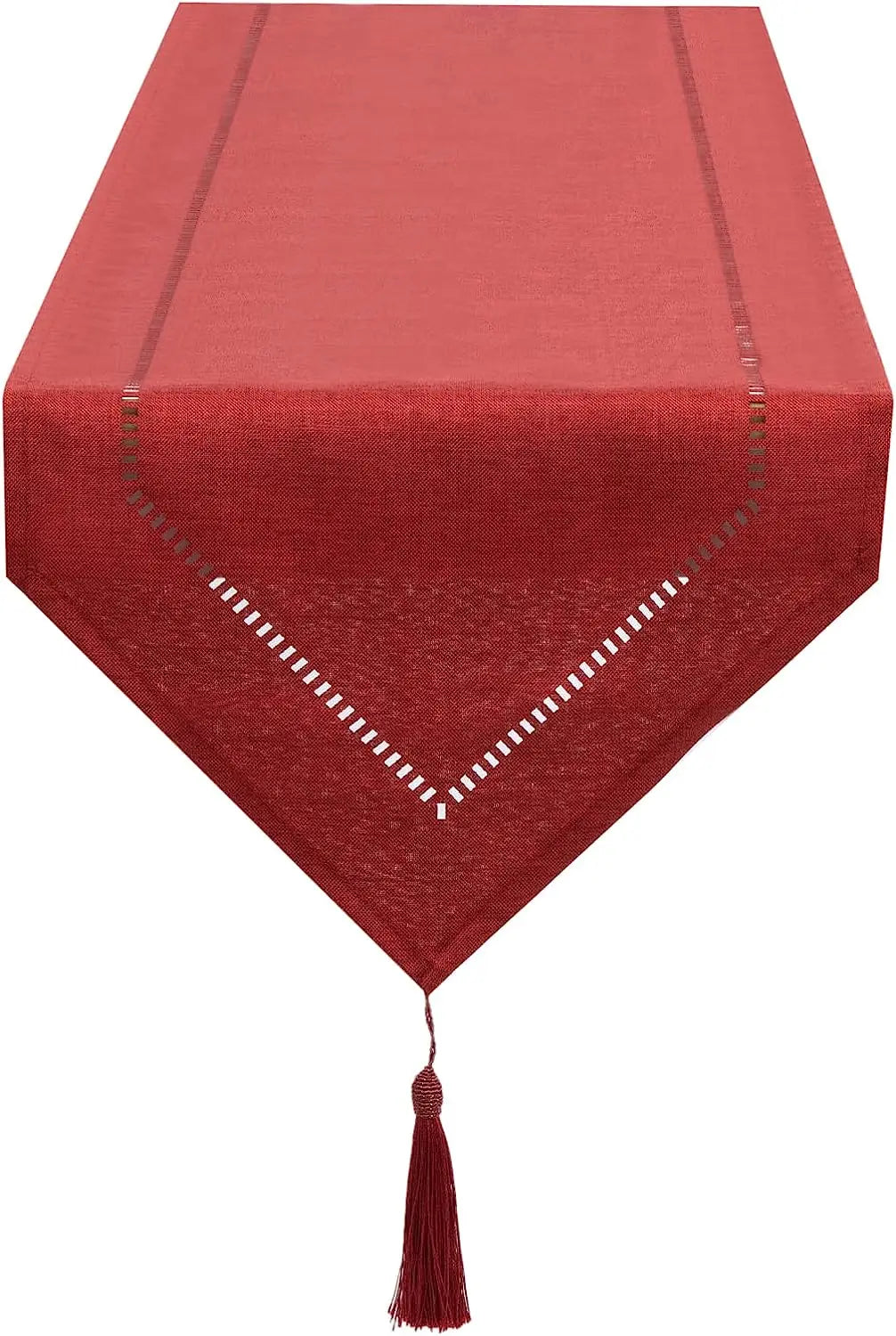 Solid Linen Table Runner With Tassel