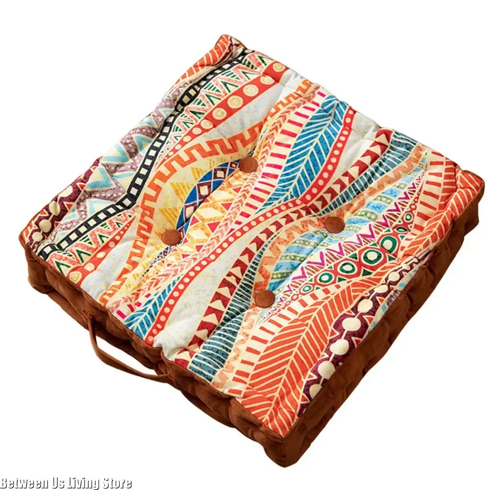 Bohemian Cushion Mandala Floor Seat Cushion Square Seat Velvet Yoga Pillow Japanese Tatami Mat for Reading Nook Party Decoration