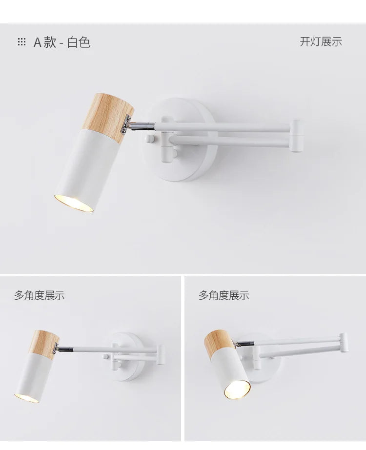 Modern Rocking Arm LED Wall Lamp Restaurant Bedroom Retractable Swing