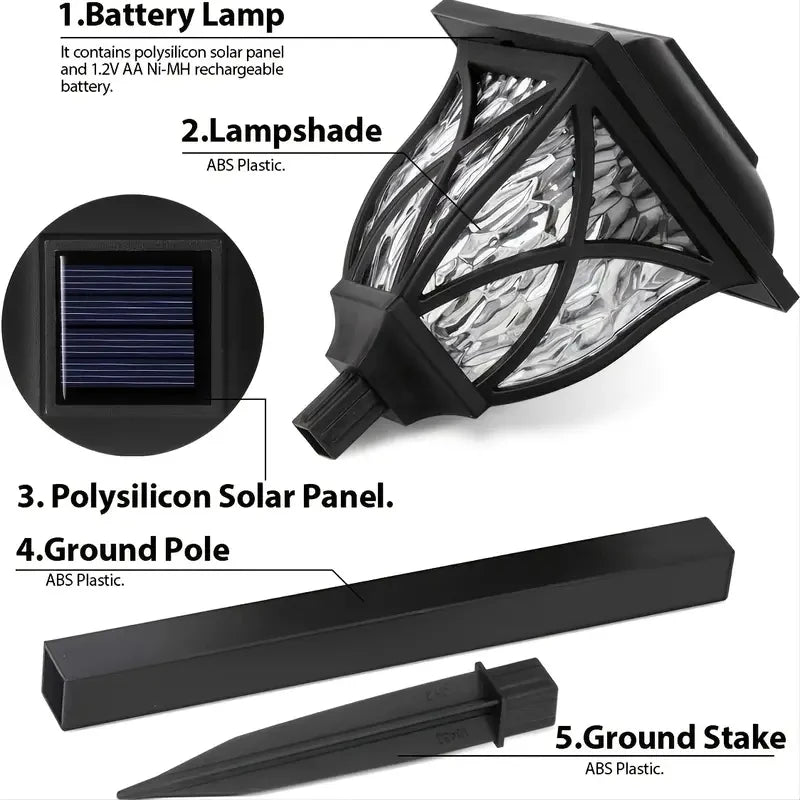 1-10 Pack Solar Yard Lights Bright Lawn Lights Outdoor Waterproof Led