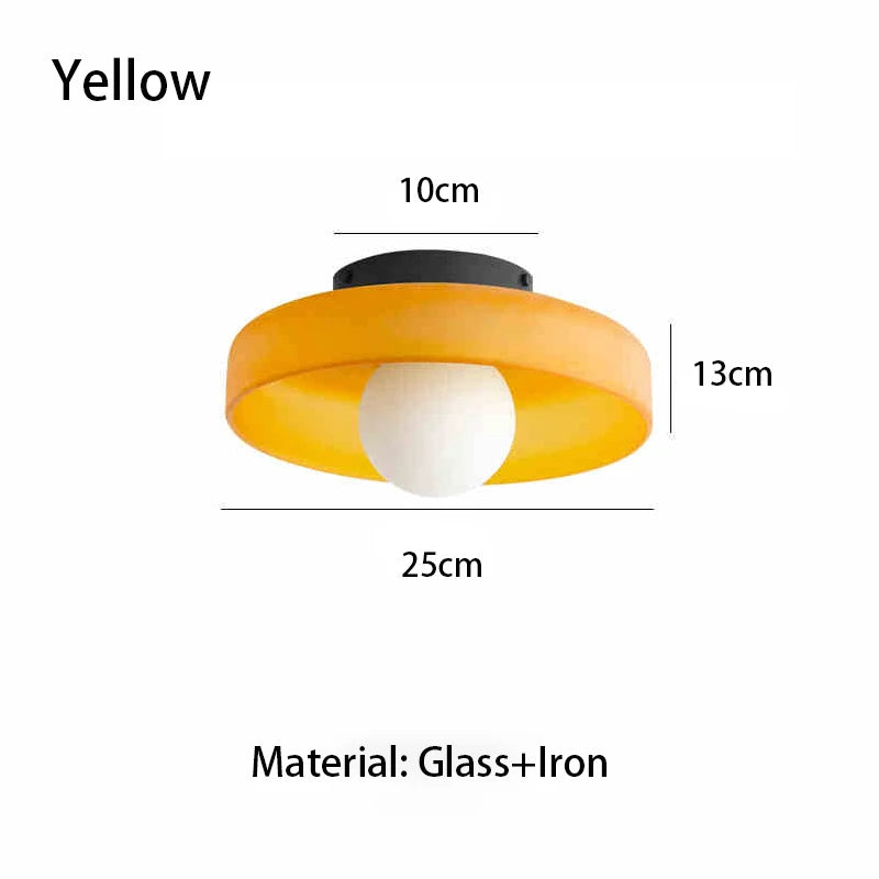 Vintage Colored Glass Ceiling Light
