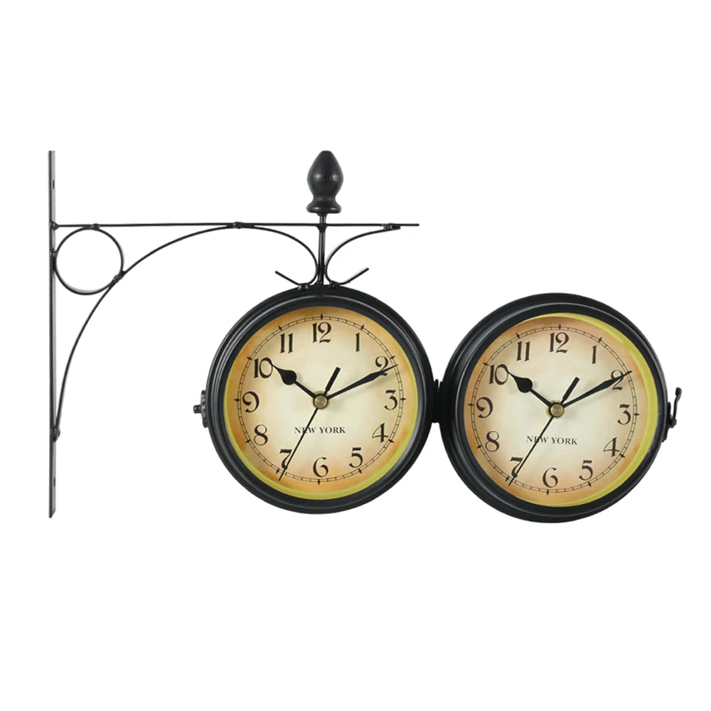 Retro Double Sided Station Clock