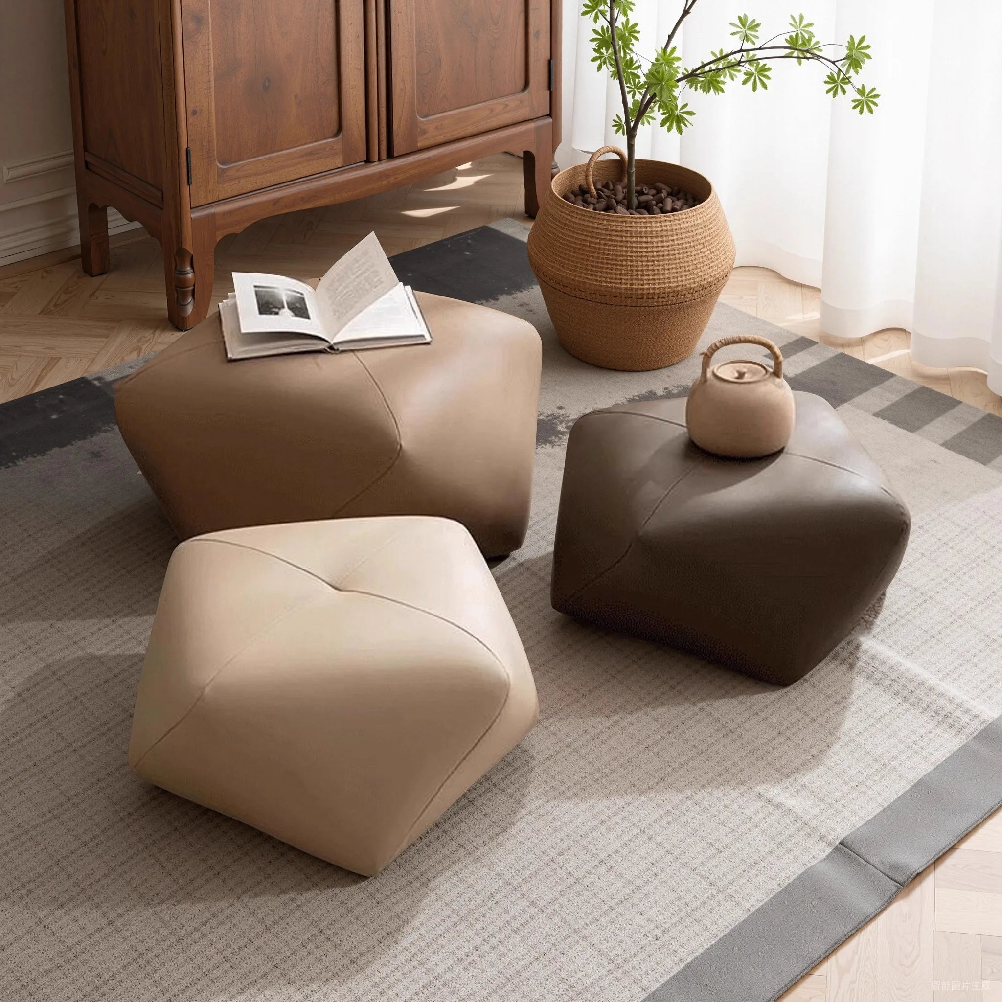 ottoman Modern Simplicity Low changing shoe pier stool Footrest Home Living Room Furniture Stools bedroom Ottomans chair Hallway