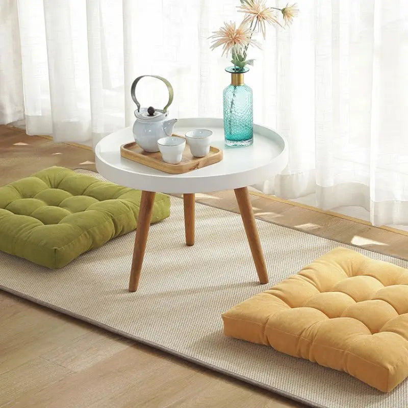 Corduroy Tufted Square Floor Cushion
