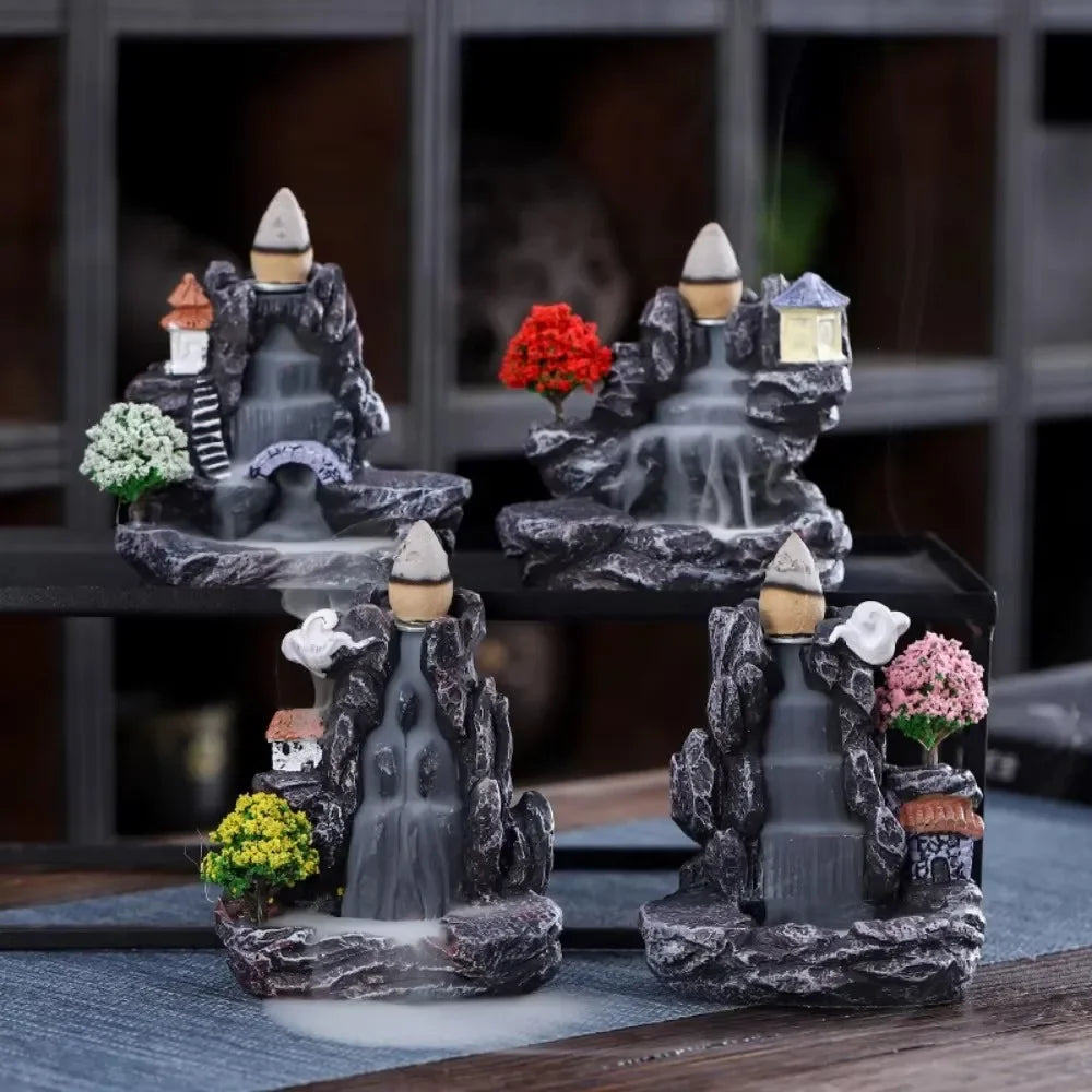 Waterfall Backflow Incense Burner with Cones