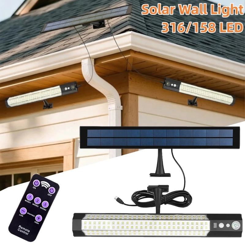 Solar Lights Outdoor Motion Sensor 158LED Flood Lights with Remote