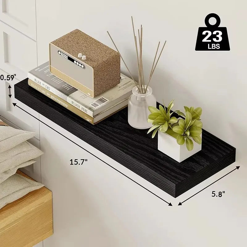 Solid Wood Floating Bookshelf