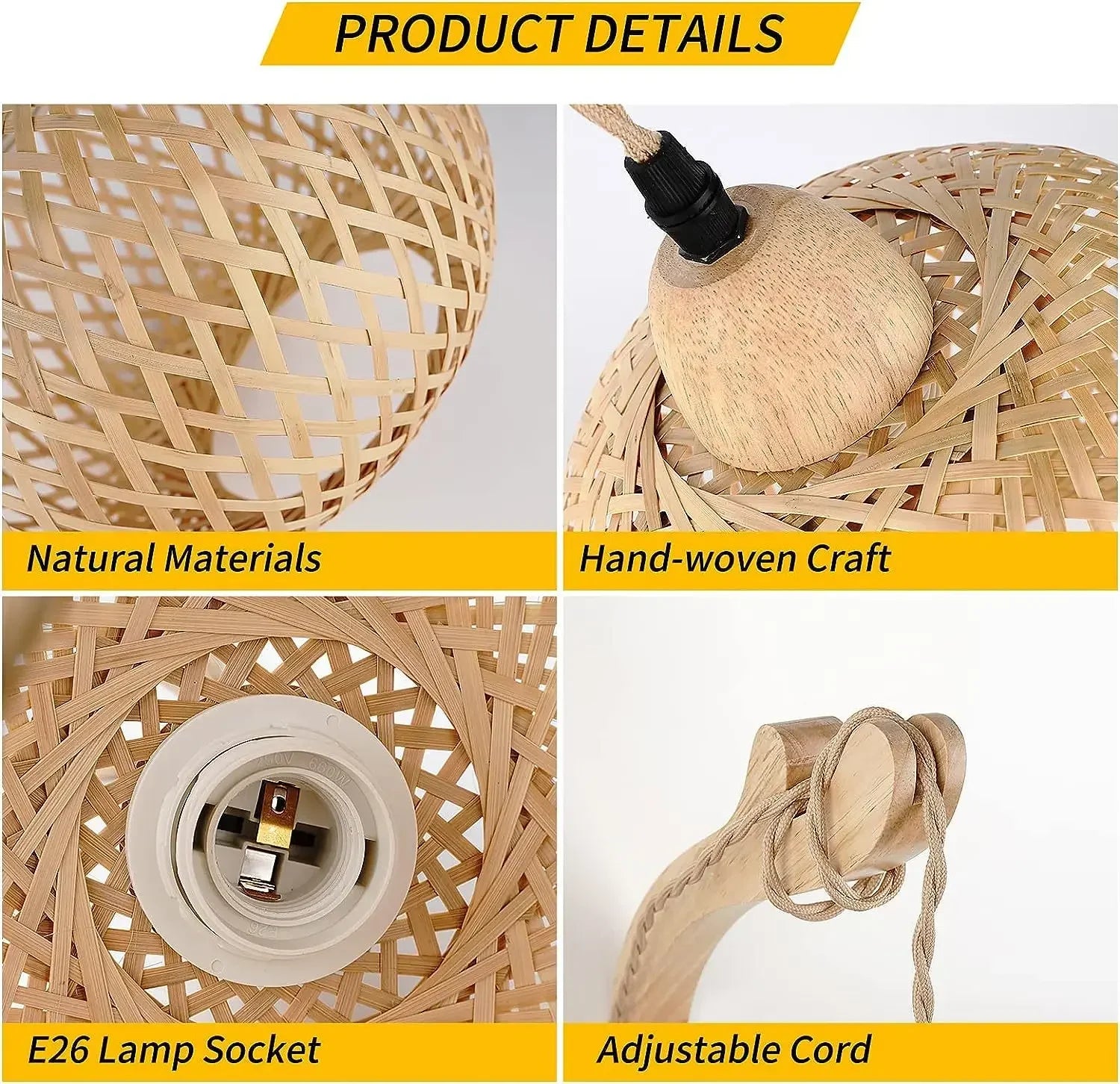 Bamboo Lantern Woven Wall Lamp