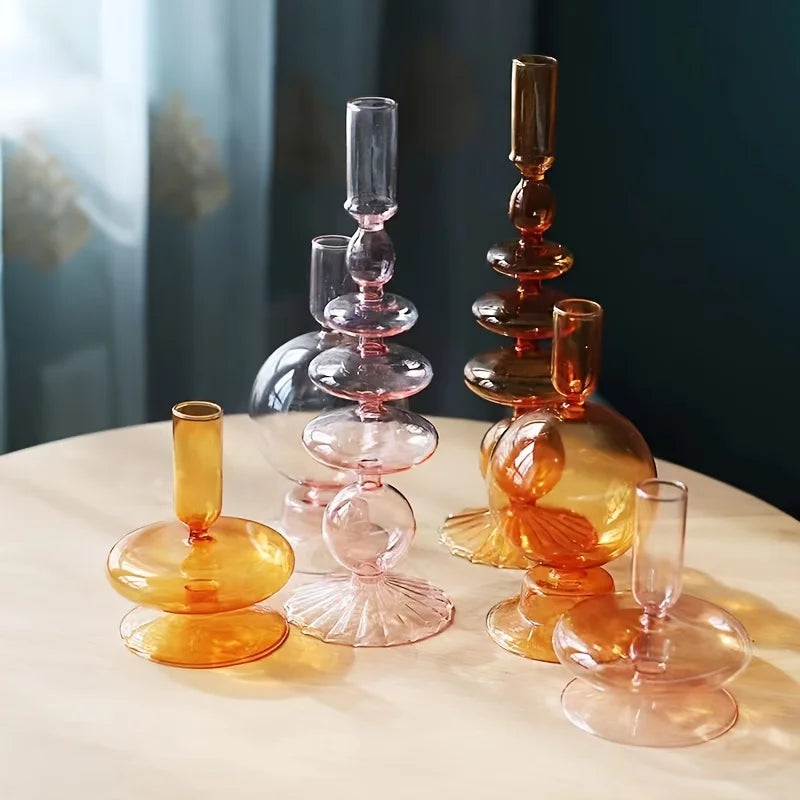 Nordic Glass Candle Holder Vase