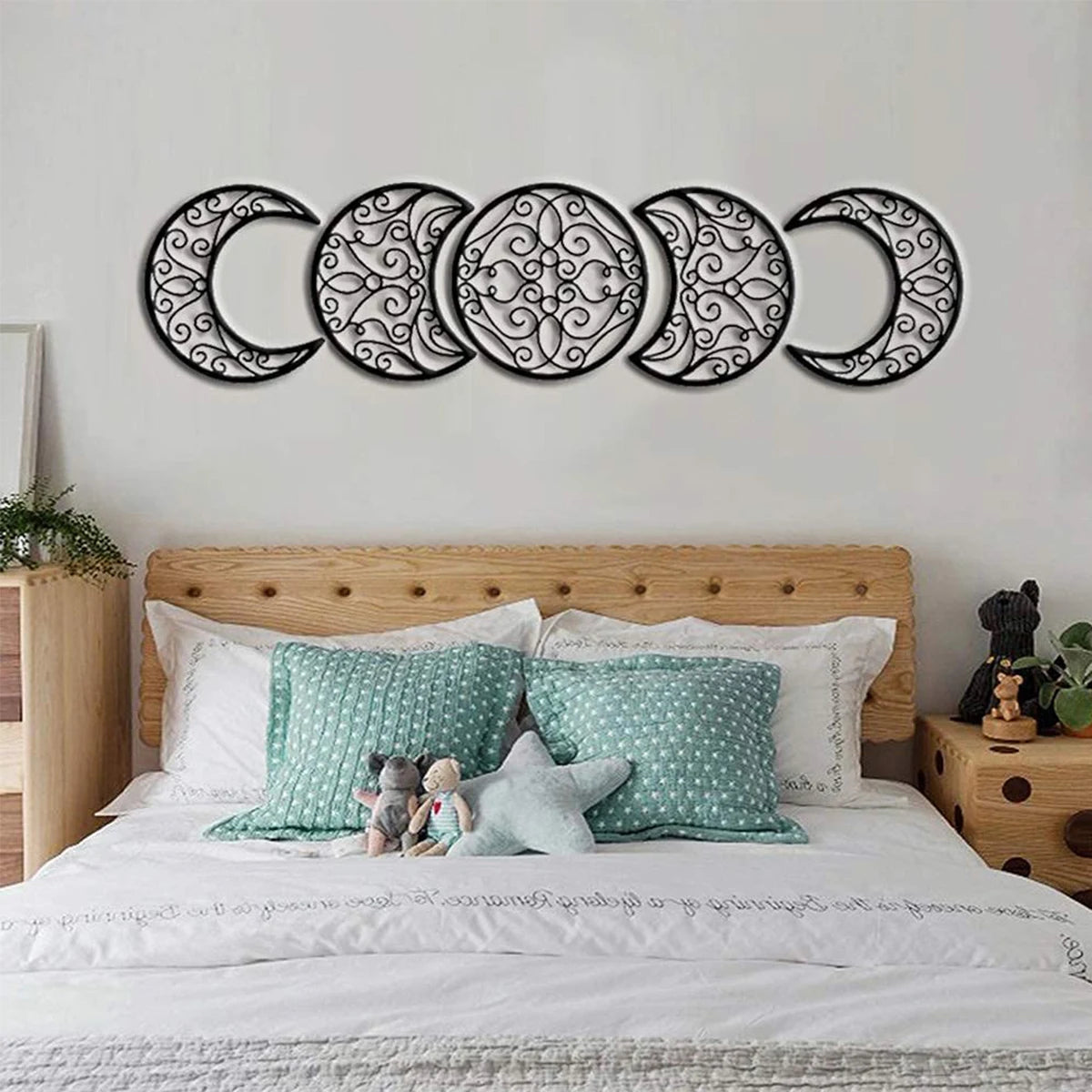 Black Moon Decoration Wall Hanging 3D Moon Phase Spiritual Bedroom