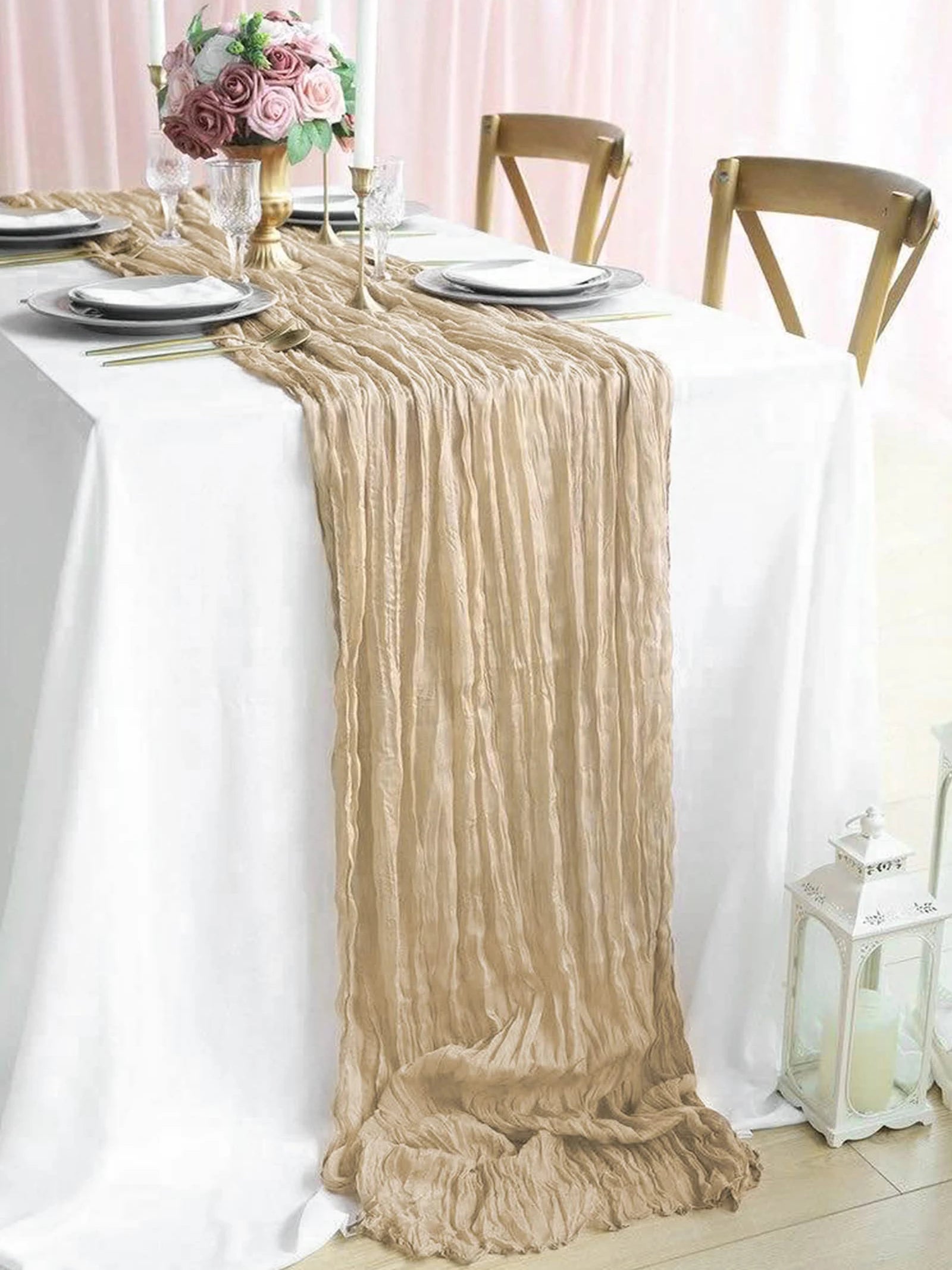 Gauze Cheesecloth Table Runners Set of 6