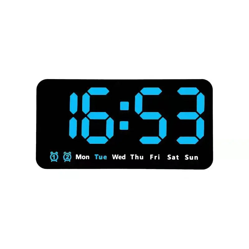 Voice Control Large Digital Wall Clock Temperature Date Week