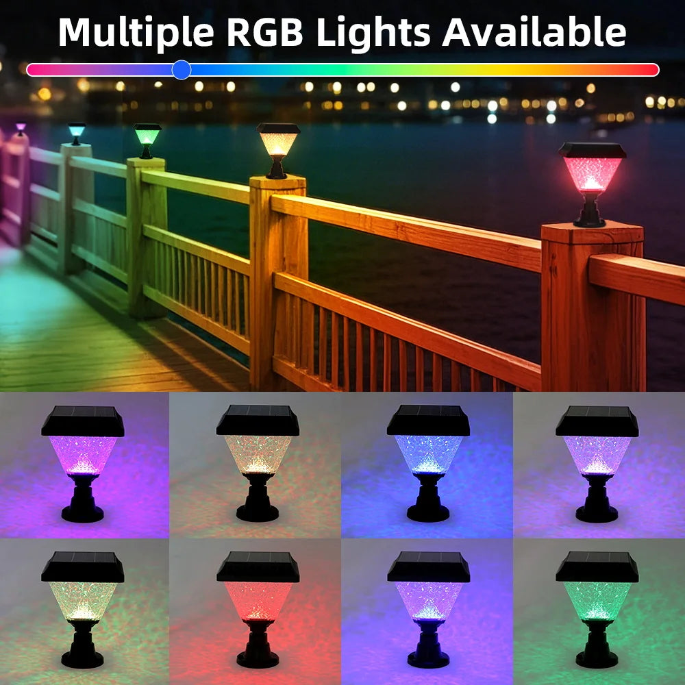 Outdoor Led Solar Lights Timed Solar Pillar Lights IP65 LED Garden